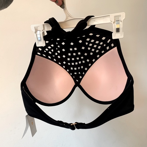 NWT Shade & Shore High Neck Halter Cutout Swim Top - Picture 4 of 7